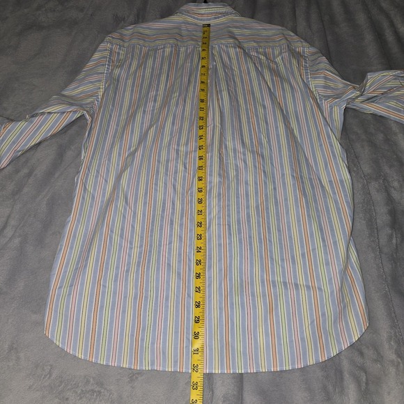 Brooks Brothers Striped Button Up Shirt Made In Italy Size Large Egyptian Cotton - Picture 11 of 13